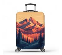 MAYJOYDIY Mountain Peaks Luggage Cover Layered Forests Elastic Baggage Covers Nature Suitcase Protector M Fit 22-25 inch/55 cm-63 cm Luggage