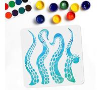 MAYJOYDIY Octopus Stencil Octopus Tentacles Painting Wall Stencils Sea Creatures Theme 11.8×11.8inch Reusable PET Template on Wood Wall Canvas DIY Craft Stencils