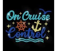 MAYJOYDIY On Cruise Control Rhinestone Iron on Transfer Sea Wave Heat Transfer Sticker Anchor Rudder Rhinestone Hot-fix Decals Bling Clothing Decoration Applique for Shirt Bag Jeans DIY Crafts