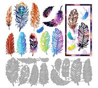 MAYJOYDIY Peacock Feather Metal Die Cuts Bird Animal Feathers Die Stencil Vintage Decorations Embossing Scrapbooking Cuts Template for DIY Scrapbooking Craft Card Making Album Gift Decor