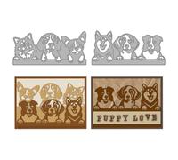 MAYJOYDIY Pet Dog Metal Cutting Dies Puppy Animal Die Cuts Dog Silhouette Embossing Template Golden Retriever Carbon Steel Stencils for Card Making Scrapbooking Album Handbook Gift Decoration