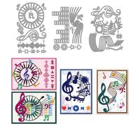 MAYJOYDIY Piano Notes Metal Cutting Dies Instrument Die Cuts Stencils Music Play Button Embossing Template for DIY Scrapbooking Album Paper Card Making