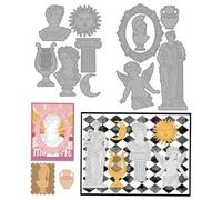 MAYJOYDIY Plaster Statue Theme Metal Cutting Dies Classical Portraits Carbon Steel Stencils Moon Sun Embossing Template Dies for DIY Paper Craft Card Making Scrapbooking Album Decor