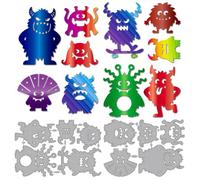 MAYJOYDIY Plush Monster Metal Cutting Dies Cartoon Monsters Die Cuts Stencils Funny Aliens Embossing Template Dies for DIY Paper Craft Card Making Scrapbooking Album Decor