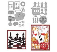 MAYJOYDIY Poker Dice Metal Die Cuts Chess Cutting Dies Dart Target Embossing Template for Card Making Game Machine Carbon Steel Stencils for DIY Scrapbooking Album Handbook Gift Decoration