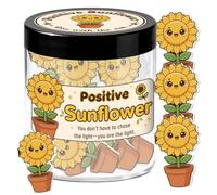 MAYJOYDIY Positive Sunflower Jar 80 Pcs Emotional Support Sunflower Affirmation Cards Funny Flower Theme Desk Accessories Birthday White Elephant Gifts for Women, Friends, Coworker, Teacher