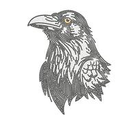 MAYJOYDIY Raven Design Iron on Transfers Black Crows Glass Rhinestone Hotfix Applique Gothic Bird Glitter Crystal Decals for Clothing Repair T-Shirt Jacket Garment Bag DIY Decor