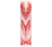 MAYJOYDIY Red Beaded Sequins Flower Lace Applique 3D Floral Embroidery Sew on Patches Flower Beaded Lace Trim Gold Sequin Lace Ribbon for Headpiece Clothing Bridal Accessories Supply Craft DIY
