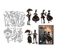 MAYJOYDIY Retro Lady Metal Cutting Dies, Carbon Steel Embossing Stencil, Vintage Character Design, DIY Craft Template for Scrapbooking Paper Crafting Decor Photo Album