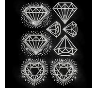 MAYJOYDIY Rhinestone Diamond Hearts Iron on Sticker Gradient Diamond Hotfix Transfer Decal Crystal Heat Transfer Patch Bling Clothing Repair Applique for T-Shirts Hat Jacket Garments Bags DIY Decor