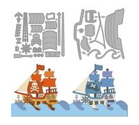 MAYJOYDIY Sailing Ship Metal Cutting Dies Ocean Ship Carbon Steel Stencils Sailboat Boat Pirate Ship Embossing Template Dies for DIY Paper Craft Card Making Scrapbooking Album Decor