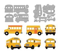 MAYJOYDIY School Bus Metal Die Cuts Vehicle Cutting Dies Transportation to School Embossing Template Carbon Steel Cutting Stencils for Card Making DIY Scrapbooking Album Handbook Gift Decoration