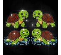 MAYJOYDIY Sea Turtles Rhinestone Iron on Decal Summer Hotfix Transfer Sticker Cute Green Turtle Heat Transfer Applique for Clothing Repair T-Shirt Jacket Garment Bag DIY Decor