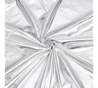 MAYJOYDIY Silver Sparkly Hologram Spandex Fabric 1×1.5m Shiny Polyester Spandex Stretch Fabric for DIY Christmas Crafting and Sewing Costume Stage Perfomance Clothing Party Decor