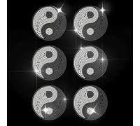 MAYJOYDIY Tai Chi Rhinestone Iron on Decal Yin-yang Hotfix Transfer Sticker Interlocking Dot Pattern Heat Transfer Applique for Clothing Repair T-Shirt Jacket Garment Bag DIY Decor