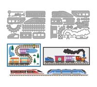 MAYJOYDIY Train Metal Die Cuts High Speed Rail Cutting Dies Station Track Embossing Template Carbon Steel Cutting Stencils for Card Making DIY Scrapbooking Album Handbook Gift Decoration