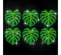MAYJOYDIY Tropical Plants Rhinestone Iron on Decal Monstera Deliciosa Hotfix Transfer Sticker Leaves Heat Transfer Applique for Clothing Repair T-Shirt Jacket Garment Bag DIY Decor
