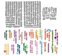 MAYJOYDIY Vertical Word Die Cuts Metal Cutting Dies Blessings Word Die Good Wishes Sentiments Greeting Dies with Patterns Decor for Paper Craft Scrapbooking Album Handmade Card Making