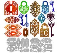 MAYJOYDIY Vintage Key Metal Die Cuts Vintage Lock Cutting Dies Retro Pattern Embossing Template Carbon Steel Cutting Stencils for Card Making DIY Scrapbooking Album Handbook Gift Decoration