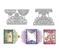 MAYJOYDIY Vintage Lace Metal Cutting Dies Greeting Card Trim Die Cuts Stencils Floral Border Embossing Template Dies for DIY Scrapbooking Album Decorative Embossing Paper Card Making
