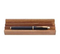 MAYJOYDIY Walnut Horizontal Pen Holder 18x6x2cm Wooden Desk Pencil Organizer 3 Groove Fountain Pen Tray for Home Office Classroom, BurlyWood