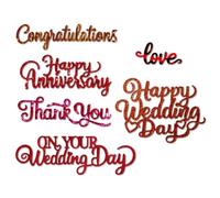 MAYJOYDIY Wedding Blessing Metal Cutting Dies Wedding Day Words Metal Die Cuts Anniversary Embossing Dies Cut Stencils Decorative Embossing Paper Dies for Cardmaking Gift Greeting Card Art Decoration