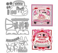 MAYJOYDIY Wedding Car Metal Cutting Dies Wedding Couple Die Cuts Stencils Romantic Balloons Embossing Template Dies for DIY Paper Craft Card Making Scrapbooking Album Decor