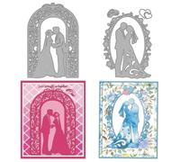 MAYJOYDIY Wedding Couple Metal Cutting Dies Romantic Groom Bride Die Cuts Wedding Invitation Letter Embossing Template Carbon Steel Stencils for Card Making Scrapbooking Handbook Gift Decoration
