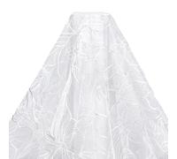 MAYJOYDIY White Floral Embroidery Lace Fabric Polyester Embroidered Net Tulle Mesh Flower Lace Fabric Wedding Accessories for Dress Decor DIY Clothing Project(1.6M*0.9M)