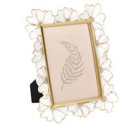MAYJOYDIY White Ornate Photo Frame 21.5x17cm Rectangle Decorative Daisy Floral Design Vintage Photo Frame, for Tabletop & Wall, Gift Ideas, Victorian Retro Baroque Home Decor