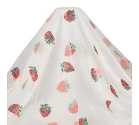 MAYJOYDIY White Strawberry Sequin Lace Fabric, 1.8×1.5m Lightweight Embroidered Tulle for Wedding Dresses, Bridal Accessories & Home Decor (1 Pack)