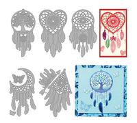 MAYJOYDIY Woven Web/Net with Feather Metal Cutting Dies Dream Catcher Die Cuts Stencils Feather Butterfly Embossing Template Stencils for DIY Paper Craft Card Making Scrapbooking Album Decor