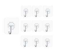 Maykafay Self Adhesive Hooks Heavy Duty Wall Hooks 10 Pack, 22lb Max Wall Hooks, Transparent Sticky Hook for for Kitchen, Bathroom, Office, Closet, Hanging Coat Cloth Towel Key Decorations