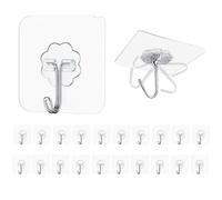 Maykafay Self Adhesive Hooks Heavy Duty Wall Hooks 20 Pack, 22lb Max Wall Hooks, Transparent Sticky Hook for for Kitchen, Bathroom, Office, Closet, Hanging Coat Cloth Towel Key Decorations