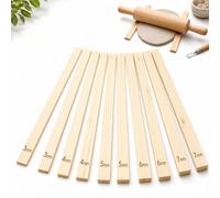 maykawe 10-Piece Pottery Rolling Guide Sticks, 34 cm Wooden Clay Rolling Pin Thickness Guides, 5 Sizes 3/4 / 5/6 / 7 mm Pine Wood Pottery Rolling Pin Guides for Ceramics and Polymer Clay