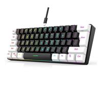 maykawe 61-Key Compact Gaming Keyboard RGB Cool Backlight Key-Cable Separation Ergonomic Design Mechanical Feeling 25 Keys Anti-Ghosting Plug and Play