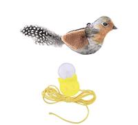 maykawe Interactive Simulation Calling Bird Cat Toy Sound-Activated Teaser Stick with Catnip Self-Play Pet Supplies for Feline Enrichment Active Play