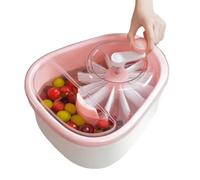 maykawe Manual Fruit Washer Spinner 34x20x15cm -Layer Basket for Kitchen