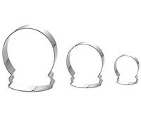 Maykito Christmas Winter Snow Globe Cookie Cutter Set - 3 Pieces Graduated Size Stainless Steel