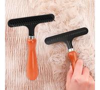 Maylanny Carpet Rake,Portable Rug Groomer Rake, Carpet Fluffy Corrector, Capet Cleaner Rake, Carpet Rake for Matted Carpet Shag Rug Rake(11 X 15 CM,1 PCS)