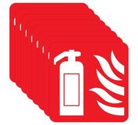 Maylatte Fire Extinguisher Sign, Self-Adhesive, Pack of 8, Photoluminescent Fire Extinguisher Sticker, 13 x 13 cm, Safety Signs Fire Extinguisher Made of PVC for Home, Office and Car