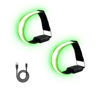 Maylatte LED Wristband Rechargeable Pack of 2 - Flasher Indicator Bracelets with 3 Modes & USB Charging, Safety Light Bracelet for Jogging, Cycling, Dog Walking