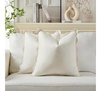 Mayler Yee Scalloped Throw Pillow Covers, Color - Yellowish and Beige, Fabric Feels a Little Stiff, 2PCS 18x18 Inch