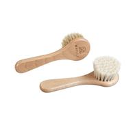 MayLily - Set of 2 Baby Brushes - Goat Hair Brush and Fixed Brush - Baby Hair Brush for Newborns - Wooden Baby Care Set - Baby Accessories - Baby Set - Baby First Equipment