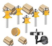 MAYLINE 1/4 Inch Shank Router Bit Set 5 PCS, Woodwork Milling Cutter Router Bits Sets Tongue Groove Rail Stile, Wood Cabinet Carbide CNC Cutting Tool for Door&Table Shelves (AR-03)