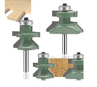 MAYLINE 1/4 Inch Shank Router Bits Sets 2 PCS, Woodwork Tongue Groove Rail Stile Milling Cutter Router Bit Set, Wood Cabinet Carbide CNC Cutting Tool for Door&Table Shelves(03)