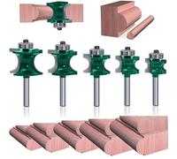 MAYLINE 1/4 Inch Shank Router Bits Sets 5 PCS, Tongue Groove Rail Stile Woodwork Milling Cutter Router Bit Set, Wood Cabinet Carbide CNC Cutting Tool for Door&Table Shelves (GD-04)