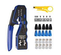 MAYLINE Crimp Network Tool Kit RJ45/RJ11/RJ12 Crimper Set, Cat7/Cat5/Cat6 Repair Wire Crimping Cutter Tools, Ethernet LAN Maintenance Tester, 6P/8P Stripper Punch Down (Yellow)