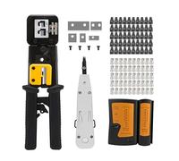 MAYLINE Crimper RJ45 CAT5/CAT6 Network Crimp Cutter Tool, Ethernet Cable Tester Stripper Crimper for Pass-Through Crimping Network UTP/STP Wire Stripper Tool(Yellow)
