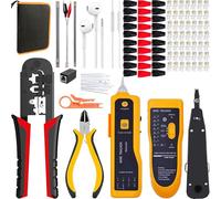 MAYLINE Crimping Tool Set RJ45 Cable Network Tester for RJ45 RJ11 RJ45 8p8c Crimp Tool Kit Cat5 Cat5e Cat6 Crimping, Ethernet Crimper Network Tool(White)